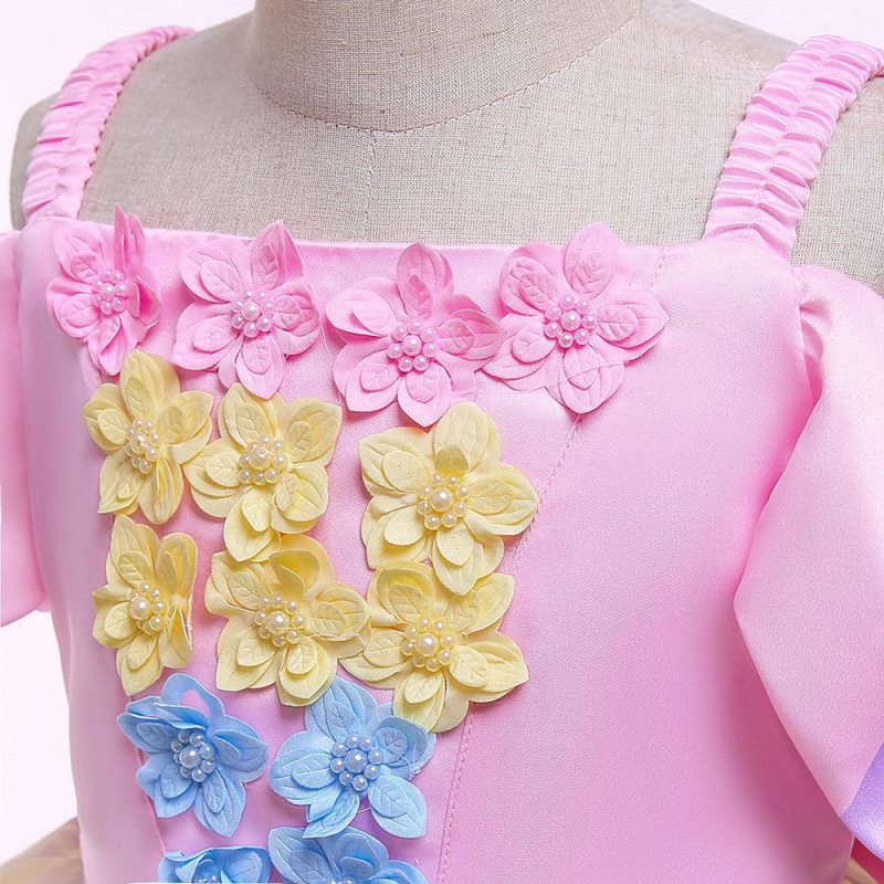 PLBBFZ Színátmenetes hercegnő ruha lányoknak — formális ünnepi ruházat tutu szoknyával, poliészter–pamut keverék belső bélés, 3–8 éveseknek