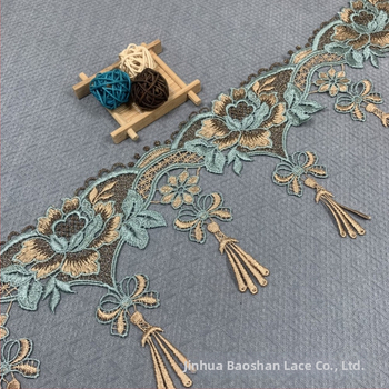 Poliesterio siuvinėta kutelė su brūkšninių kodų dizainu drabužiams ir namų tekstilėms