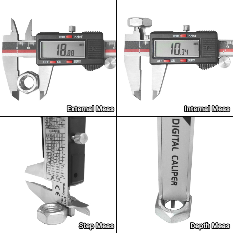 Ψηφιακό μετρητικό εργαλείο από ανοξείδωτο ατσάλι, εύρος 0-150 mm, ακριβής μέτρηση