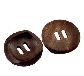 Ξύλινο στρογγυλό κουμπί με διπλή οπή, για χειροτεχνίες και ρούχα