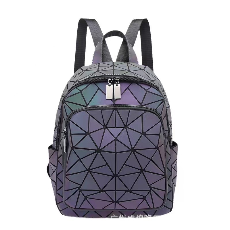 Unisex Geometriai mintás PVC hátizsák mindennapi városi használatra, ultrakönnyű, kapacitás kevesebb mint 20L, városi stílus