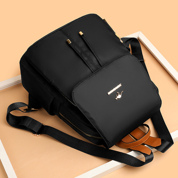 Ženski ruksak od Oxford platna, gradski minimalistički dizajn, zatvarač, unutarnji džepovi: džep s zatvaračem, džep za mobitel, džep za osobnu iskaznicu, proljeće 2025, vodootporan i otporan na habanje