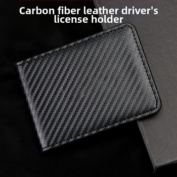 Θήκη άδειας οδήγησης με μοτίβο ανθρακονημάτων, υπερλεπτή, διπλής λειτουργίας θήκη καρτών, μοντέλο 1962-8