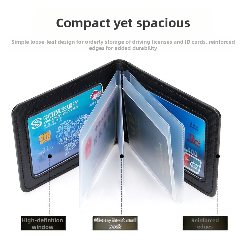 Obal na vodičský preukaz s karbónovým vláknom, ultratenký, dvojfunkčný držiteľ kariet, model 1962-8