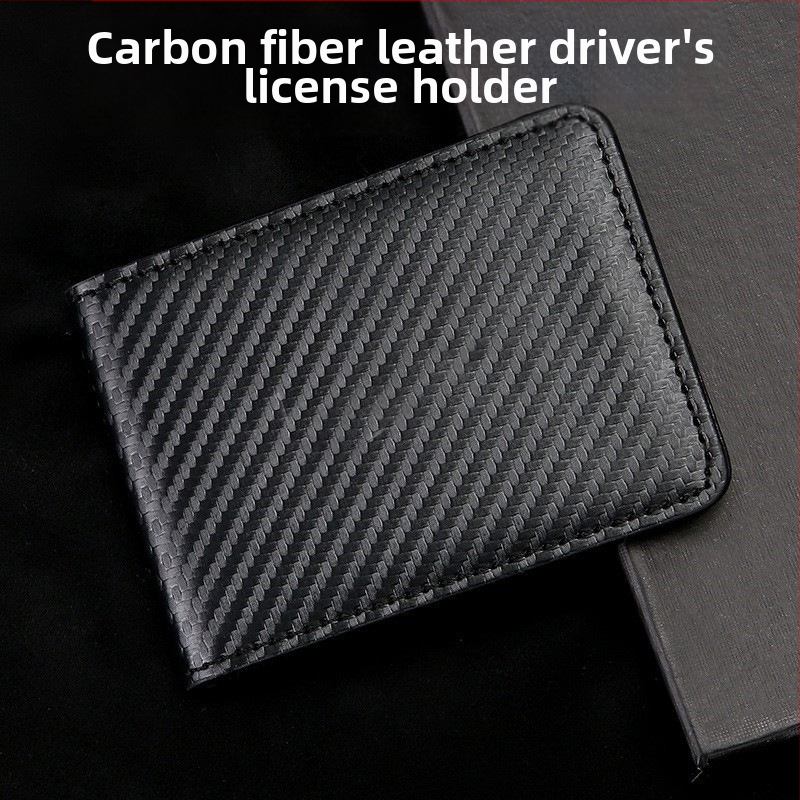 Obal na vodičský preukaz s karbónovým vláknom, ultratenký, dvojfunkčný držiteľ kariet, model 1962-8