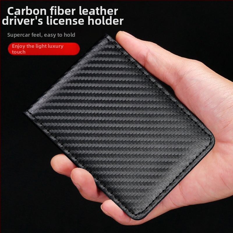 Obal na vodičský preukaz s karbónovým vláknom, ultratenký, dvojfunkčný držiteľ kariet, model 1962-8