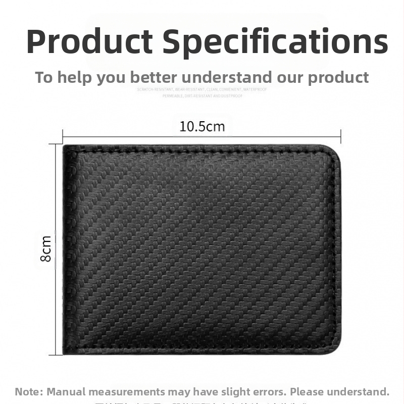 Obal na vodičský preukaz s karbónovým vláknom, ultratenký, dvojfunkčný držiteľ kariet, model 1962-8