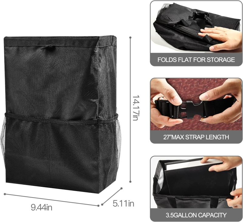 Κρεμάμενη τσάντα απορριμμάτων αυτοκινήτου, χωρητικότητας 20 L, αδιάβροχο ύφασμα Oxford, τσάντα αποθήκευσης για την πλάτη του καθίσματος