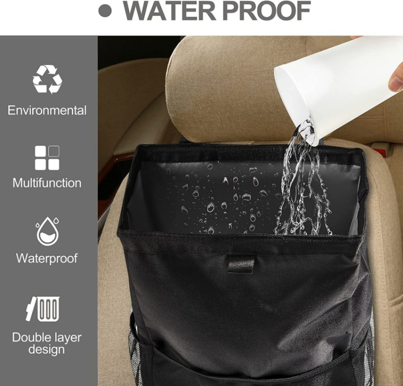 Κρεμάμενη τσάντα απορριμμάτων αυτοκινήτου, χωρητικότητας 20 L, αδιάβροχο ύφασμα Oxford, τσάντα αποθήκευσης για την πλάτη του καθίσματος