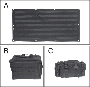 Taktiska glabāšanas soma off-road transportlīdzeklim aizmugurē, piestiprināšana pie sēdekļa muguras, 30L, Oxford audums, ar rokturi (30L, Oxford audums, piestiprināšana pie sēdekļa muguras, ar rokturi)