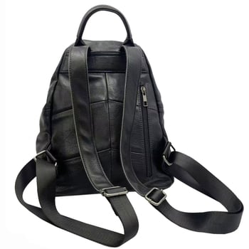Ženski ruksak od prave kože, koža prvog sloja, mekan, zatvaranje na zip, s unutarnjim slojem