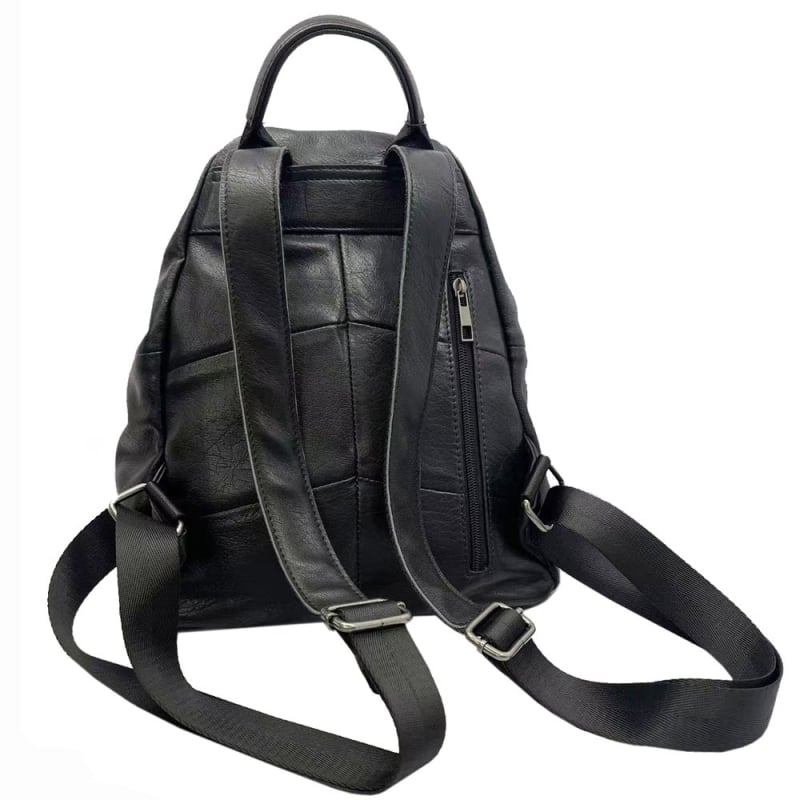 Ženski ruksak od prave kože, koža prvog sloja, mekan, zatvaranje na zip, s unutarnjim slojem