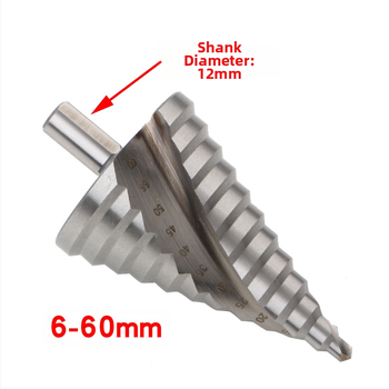 Стъпково свредло със спирални канали, пагода стил, модел 4241, триъгълен хвостовик, HSS, обща дължина 110 мм, 86° ъгъл на върха