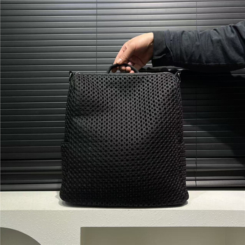 Unisex mrežasti ruksak velike kapacitete, gradski minimalistički stil, najlon materijal, zatvaranje pomoću zatvarača, unutarnja džep sa zatvaračem