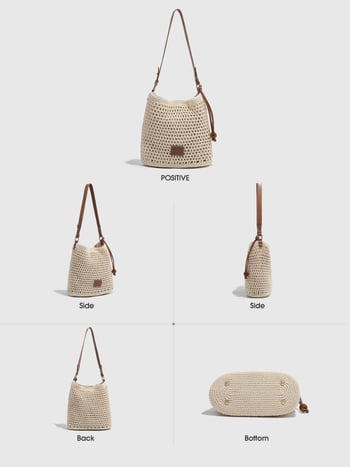 Női PU anyagú, válltáska stílusú, vödör alakú, mágneszár, belső cipzáros zseb, poliészter bélés — 2025 tavasz