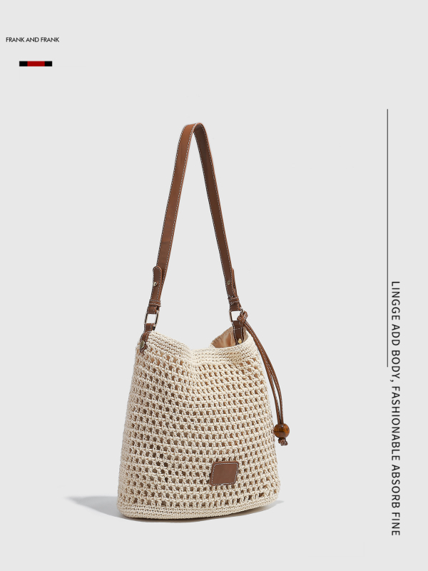 Női PU anyagú, válltáska stílusú, vödör alakú, mágneszár, belső cipzáros zseb, poliészter bélés — 2025 tavasz