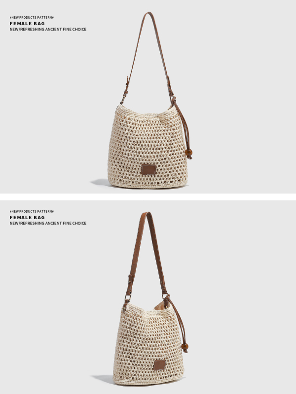 Női PU anyagú, válltáska stílusú, vödör alakú, mágneszár, belső cipzáros zseb, poliészter bélés — 2025 tavasz