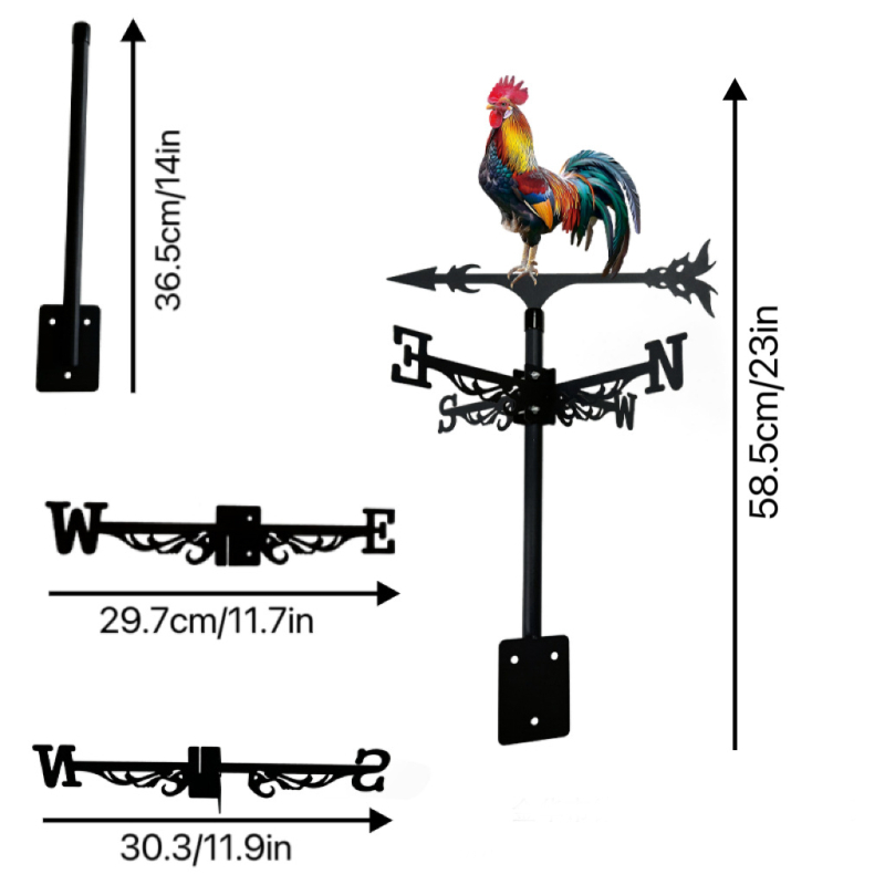 Градински ветропоказател: летящ орел, метал, неръждаема стомана, пръскано боядисан финиш, външна декорация