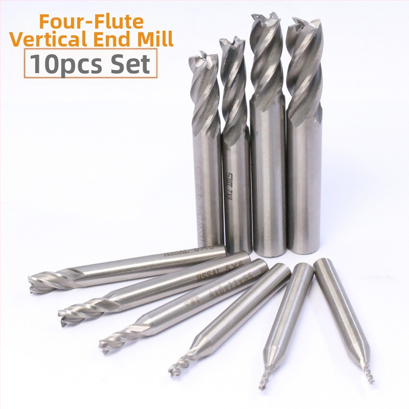 Комплект от 5 концеви фрези HSS, с прав шпиндел