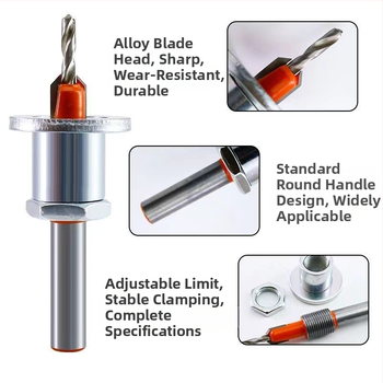 Дърводелско сплавно стъпково свредло с конусно дупчене и потапяща глава за винтове