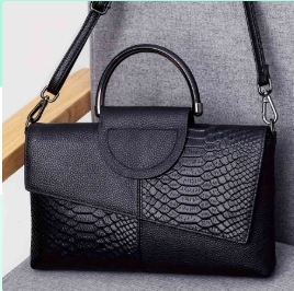 PU odos krokodilo rašto clutch rankinė, horizontali kvadratinė forma, užtrauktukui atidarymas, vidinės kišenės: užtrauktuko kišenė ir telefono kišenė