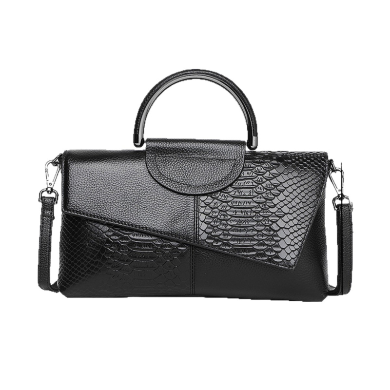 PU odos krokodilo rašto clutch rankinė, horizontali kvadratinė forma, užtrauktukui atidarymas, vidinės kišenės: užtrauktuko kišenė ir telefono kišenė