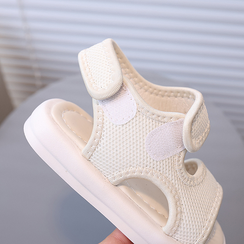 Unisex vaikų paplūdimio sandalai Korėjos stiliaus, viršus iš audinio, PVC padas, Velcro užsegimas