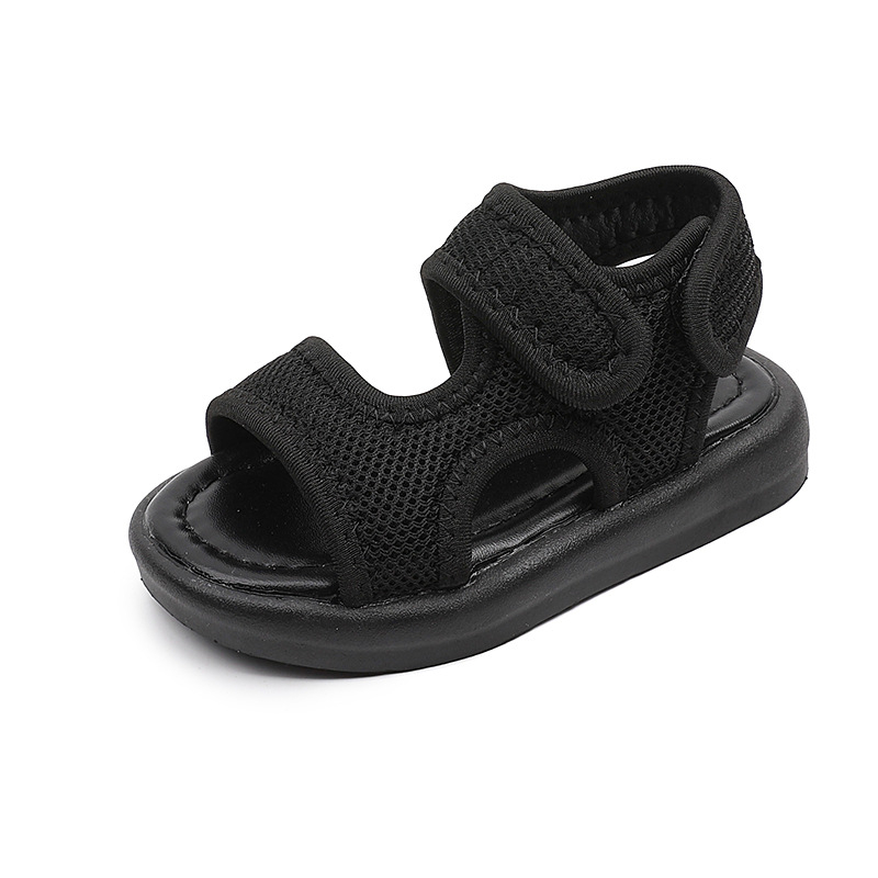Unisex vaikų paplūdimio sandalai Korėjos stiliaus, viršus iš audinio, PVC padas, Velcro užsegimas