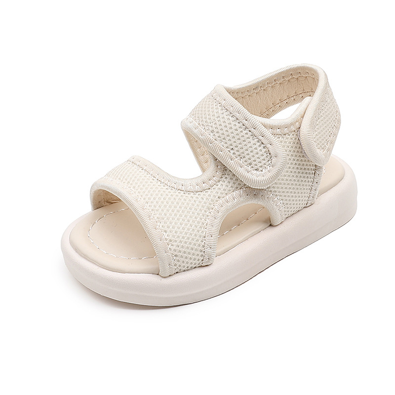 Unisex vaikų paplūdimio sandalai Korėjos stiliaus, viršus iš audinio, PVC padas, Velcro užsegimas