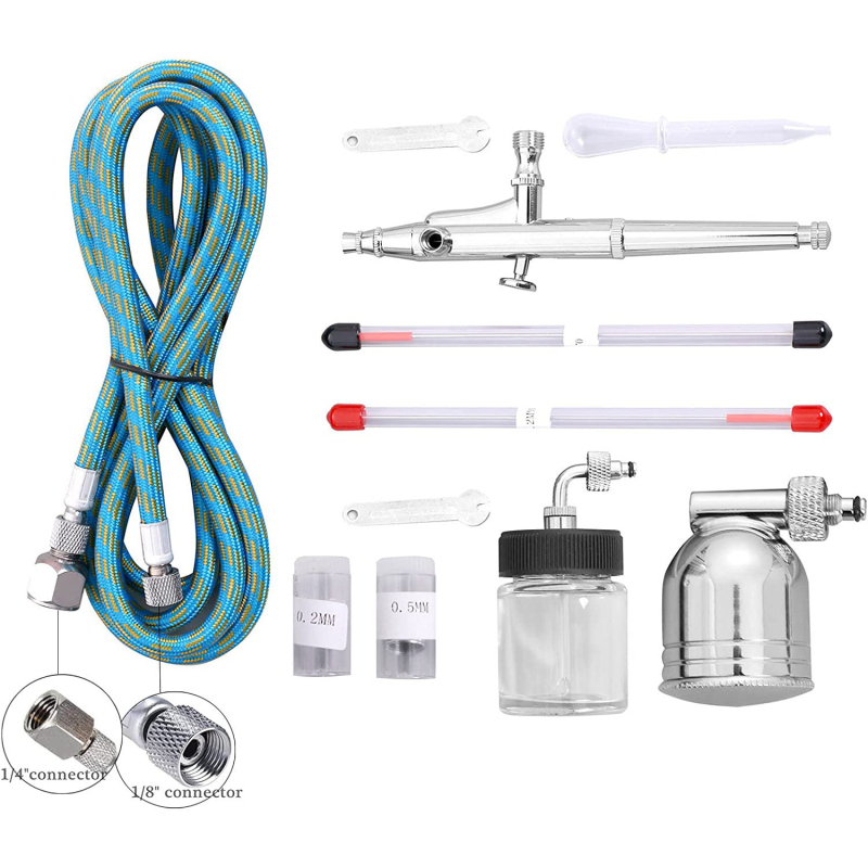 134K гравитационен аерограф с двойно действие за моделиране, боядисване и декорации (Материал: мед; Макс. налягане 30; Макс. поток 10; Оптимално разстояние 50; Серия 134K)