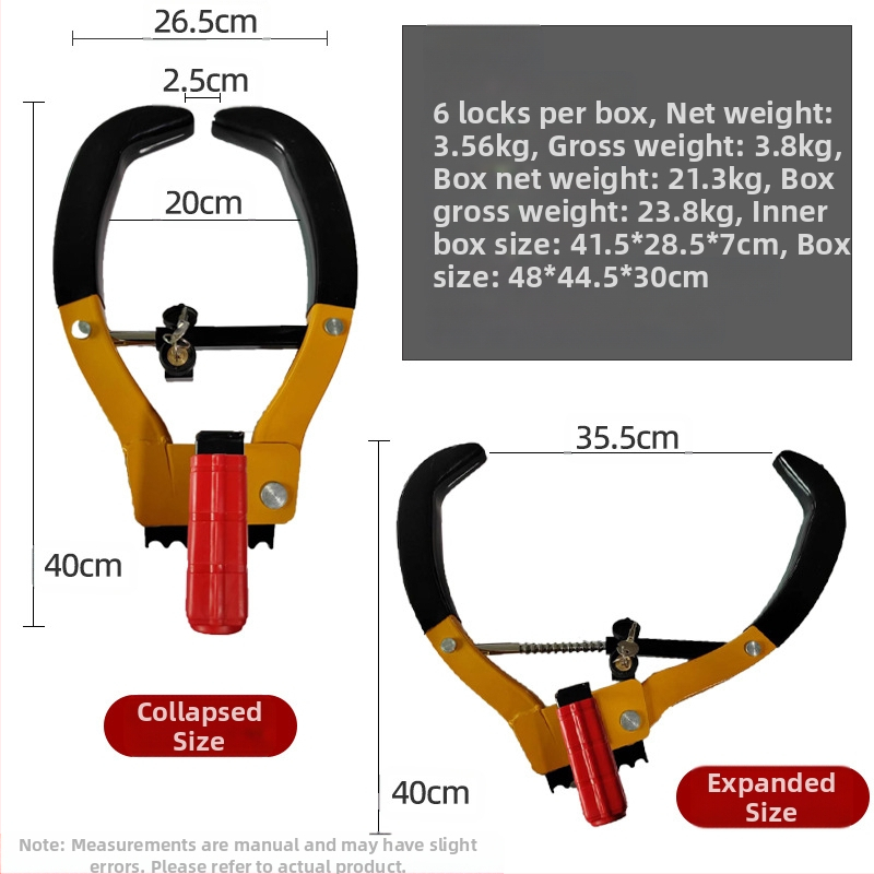 Automobiļa riepu bloķētājs ar rokturi – Tire lock modelis, Plum Blossom cilindrs, pielāgojams, piemērots automašīnas riepām