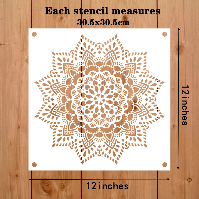 Mandala šablonas plytelėms, baldams ir grindims – Rongyue Handmade, pagamintas iš aplinkai draugiško plastiko