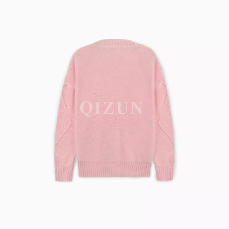 Női kötött kardigán V-nyakú, hosszú ujjú, paneles kialakítás, közepes vastagságú poliészter anyag