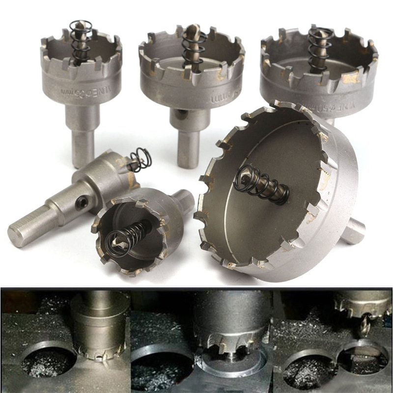 6-членен комплект пробивни инструменти от твърда сплав и неръждаема стомана за метални плочи