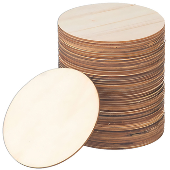 Χειροποίητο ξύλινο διακοσμητικό από μαόνι — κυκλικές και τετράγωνες φέτες ξύλου, χειροποίητα ζωγραφισμένο και πυρογραφία, προσαρμόσιμο