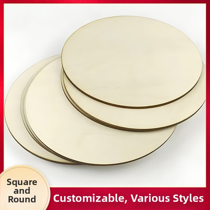 Ručne vyrobená drevená ozdoba z mahagónového dreva — kruhové a štvorcové drevené platne, ručne maľované a pyrografia, prispôsobiteľná