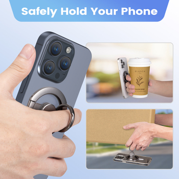 Shanshui MagSafe mágneses gyűrűtartó a telefonhoz, ötvözet, 360° forgás, összecsukható, univerzális