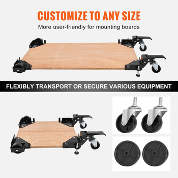 Κινητή βάση, χωρητικότητα 400 lb, κατασκευή από ανθρακούχο χάλυβα, βαριάς κατασκευής, καθολική βάση-στήριξη