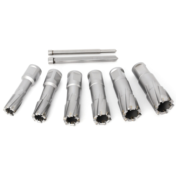 JGZUI 0023-9: набор от 6 свредла – кухи (hollow), магнитни (magnetic), коронкови (core) и карбидни (carbide) за пробиване в стоманени плочи