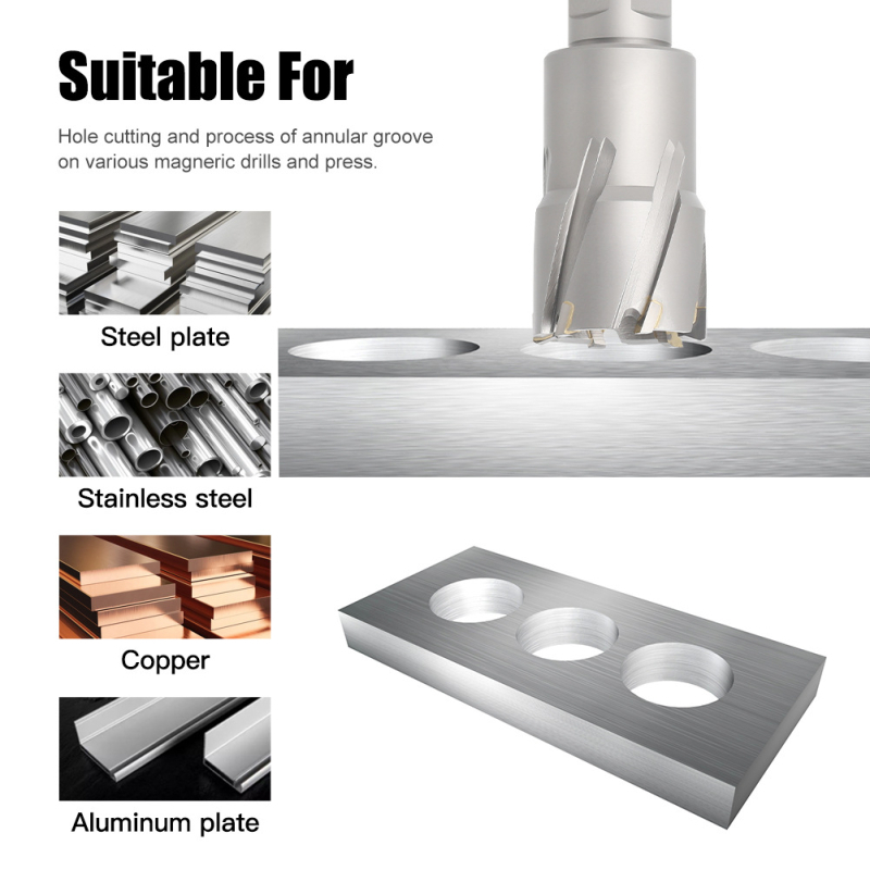 JGZUI 0023-9: набор от 6 свредла – кухи (hollow), магнитни (magnetic), коронкови (core) и карбидни (carbide) за пробиване в стоманени плочи