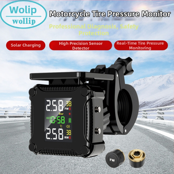 Ārējais motocikla riepu spiediena monitors, saules enerģija, modelis M9, digitālais displejs, augsta precizitāte, divriteņu transportlīdzekļiem