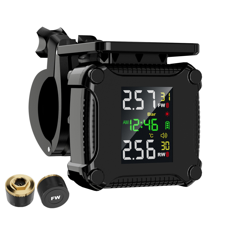 Išorinis motociklo padangų slėgio stebėjimo jutiklis, saulės energija, modelis M9, skaitmeninis ekranas, aukšta tikslumas, dviejų ratų transporto priemonėms