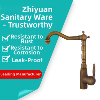 Visiškai varinis praustuvo čiaupas, Europos stiliaus senovinis dizainas, su pasukamu snapu, skirtas staliniam ir po staliniu įrenginiui (Medžiaga: varis; Funkcija: maišytuvas; Montavimas: ant stalviršio; Įėjimo/išėjimo vamzdžio skersmuo: 6; Vožtuvo sėdimos