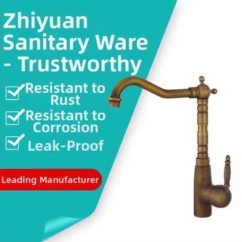 Visiškai varinis praustuvo čiaupas, Europos stiliaus senovinis dizainas, su pasukamu snapu, skirtas staliniam ir po staliniu įrenginiui (Medžiaga: varis; Funkcija: maišytuvas; Montavimas: ant stalviršio; Įėjimo/išėjimo vamzdžio skersmuo: 6; Vožtuvo sėdimos