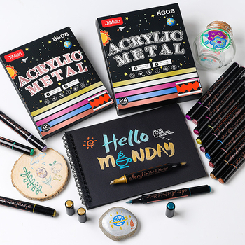 Dvipusis metalinis akrilo markeris, atsparus vandeniui, neblunka, didelės talpos