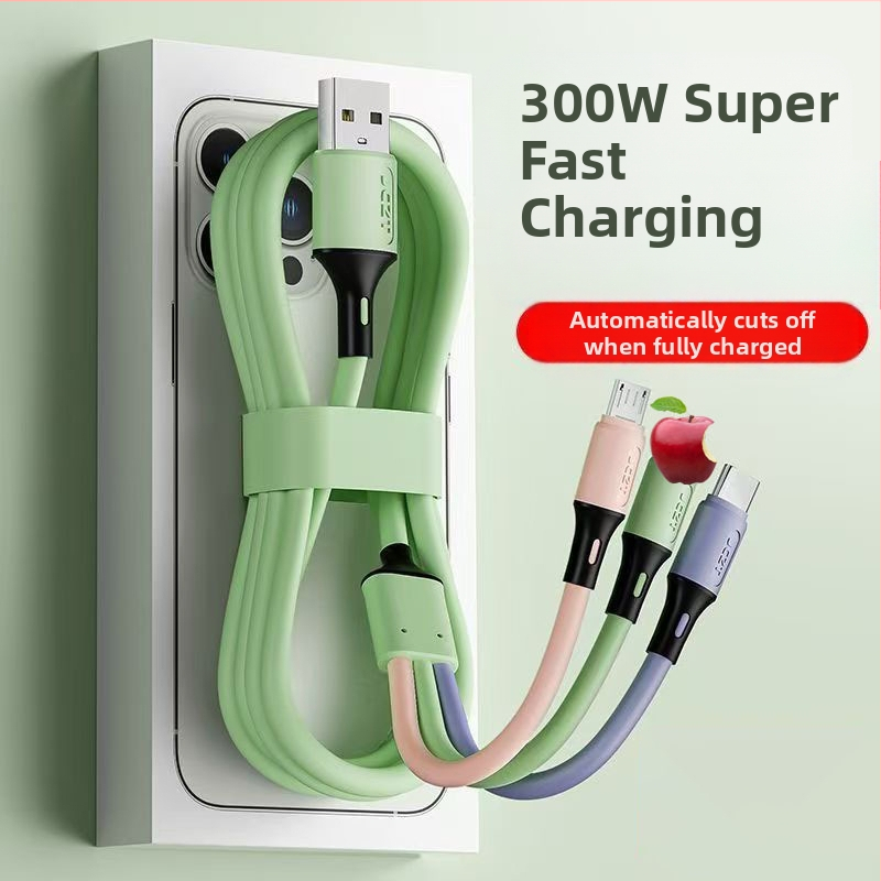 Dátový kábel 3-v-1 s rýchlym nabíjaním: Lightning, Micro USB, USB-C – výstup 3A