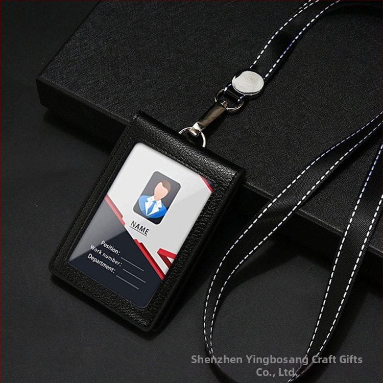 Кожена поставка за служебна карта с шнур – Inbosan Work Card Holster-1, Тип карта, Печат на лого Can, Ръчна изработка/термотрансфер/ситопечат