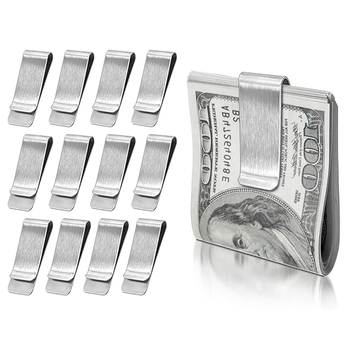 Rozsdamentes acél kártyatartó készlet, 12 db, uniszex, 2025 tavasz, mindennapi használatra