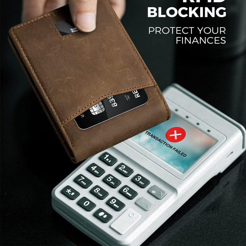 Muški novčanik od Crazy Horse kože s RFID i Airtag trackerom – Prava koža, reljefni uzorak, poliester podstava