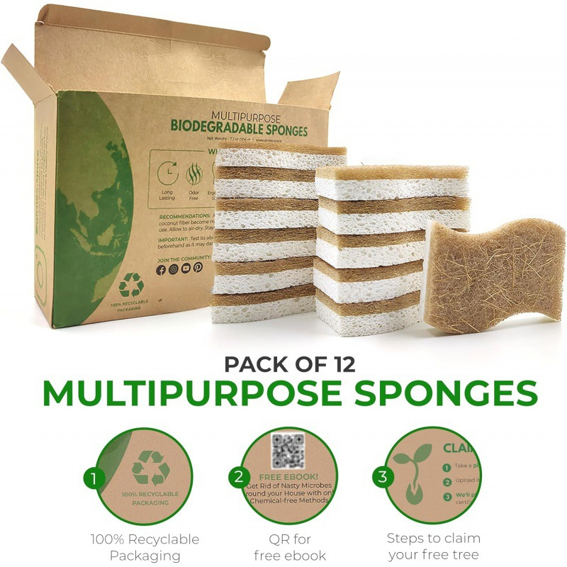 Valymo servetėlė Sea and Sky — medienos pluoštas, vandens sugerianti servetėlė puodams ir dubenėliams